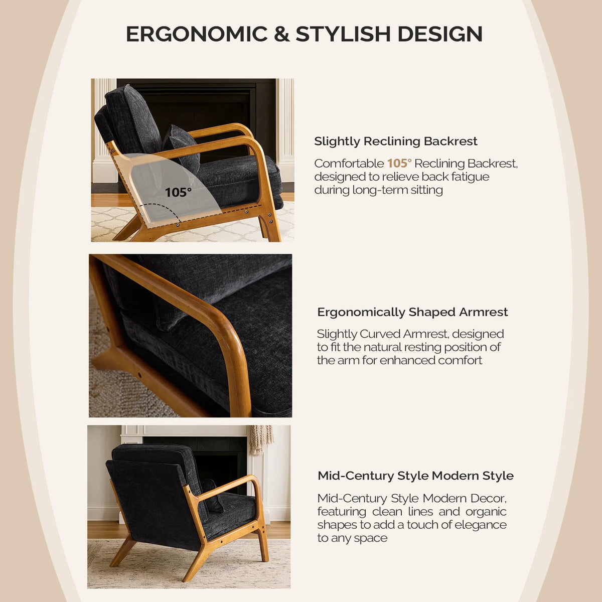 Ktaxon Accent Chair Corduroy Upholstered Armchair, Reading Club Chair with Pillow and Solid Wood Frame for Living Room Bedroom Furniture Off White