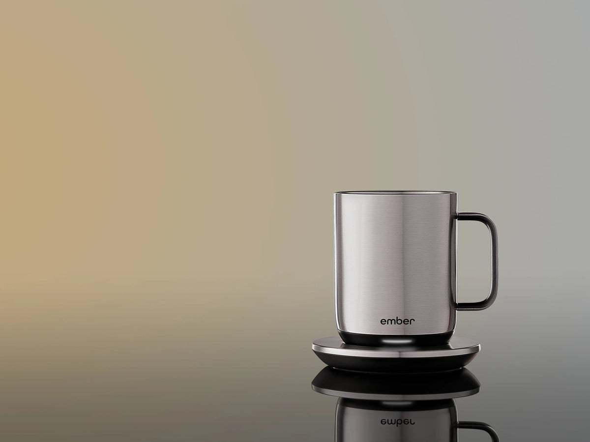Ember Temperature Control Smart Mug 2, 10 oz, Gold, up to 1.5-hr Battery Life - App Controlled Heated Coffee/Tea Mug - Improved Design
