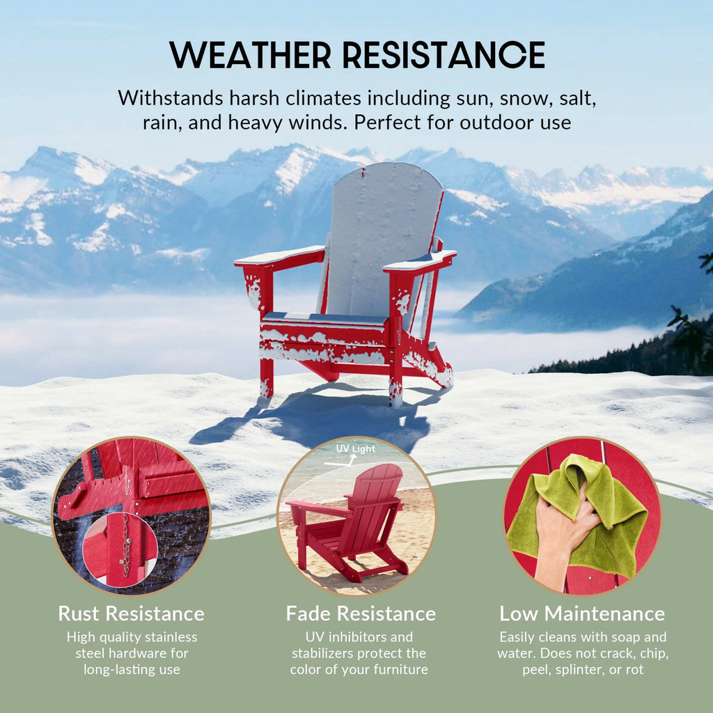 Westintrends Outdoor Folding HDPE Adirondack Chair, Patio Seat, Weather Resistant, Dark Brown