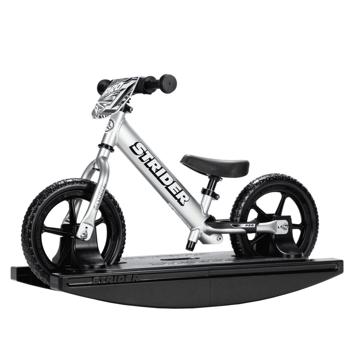 Strider - 12 Pro 2-in-1 Rocking Balance Bike, Ages 6 months to 5 Years - Silver