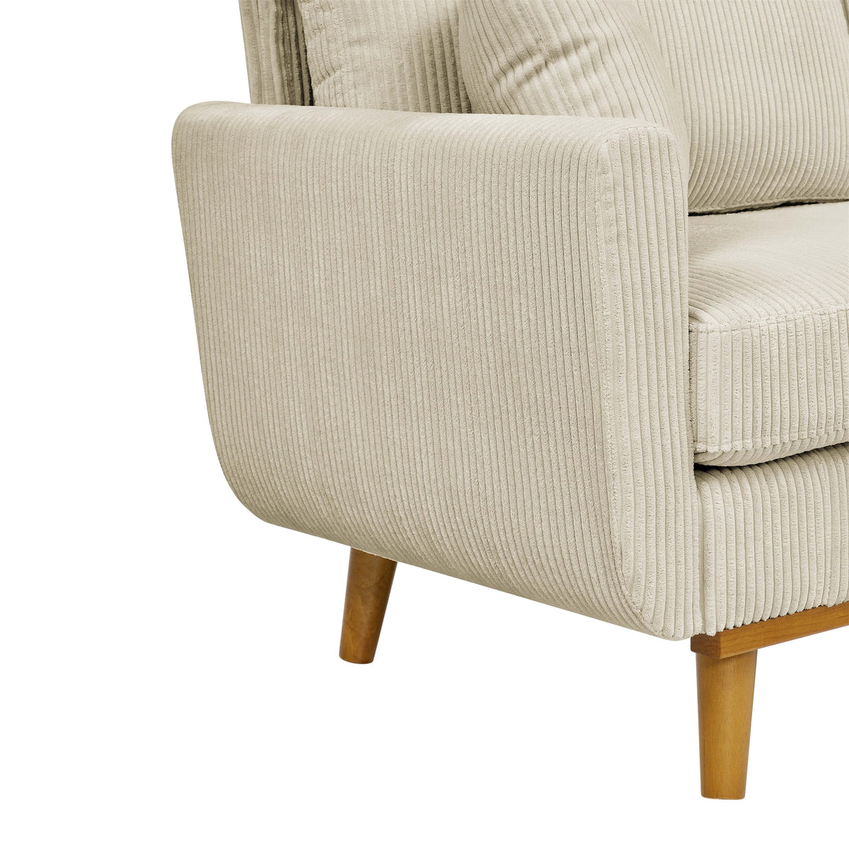 Aukfa 68" Small Sofa Couch Comfy Mid Century Modern Loveseat Sofa for Living Room Bedroom, Cream