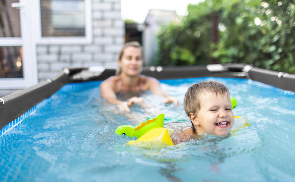 Lark 7' x 24" Square Metal Frame Splash Pool with 530 gallon Filtration Pump