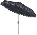 SAFAVIEH Outdoor Collection Elegant Valance 9-Foot Tilt Umbrella Navy / White