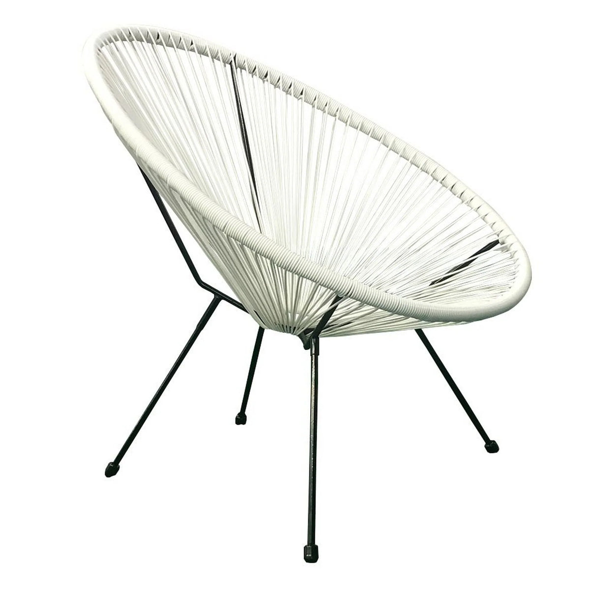 HighlanderHome Water-resistant Retro-modern Outdoor Acapulco Chair White