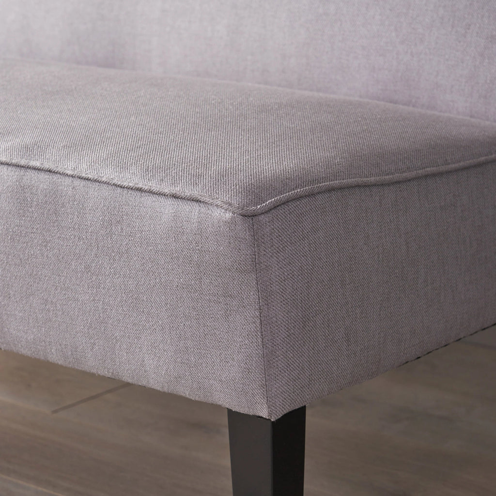 Noble House Desmond Fabric Love Seat,Light Gray