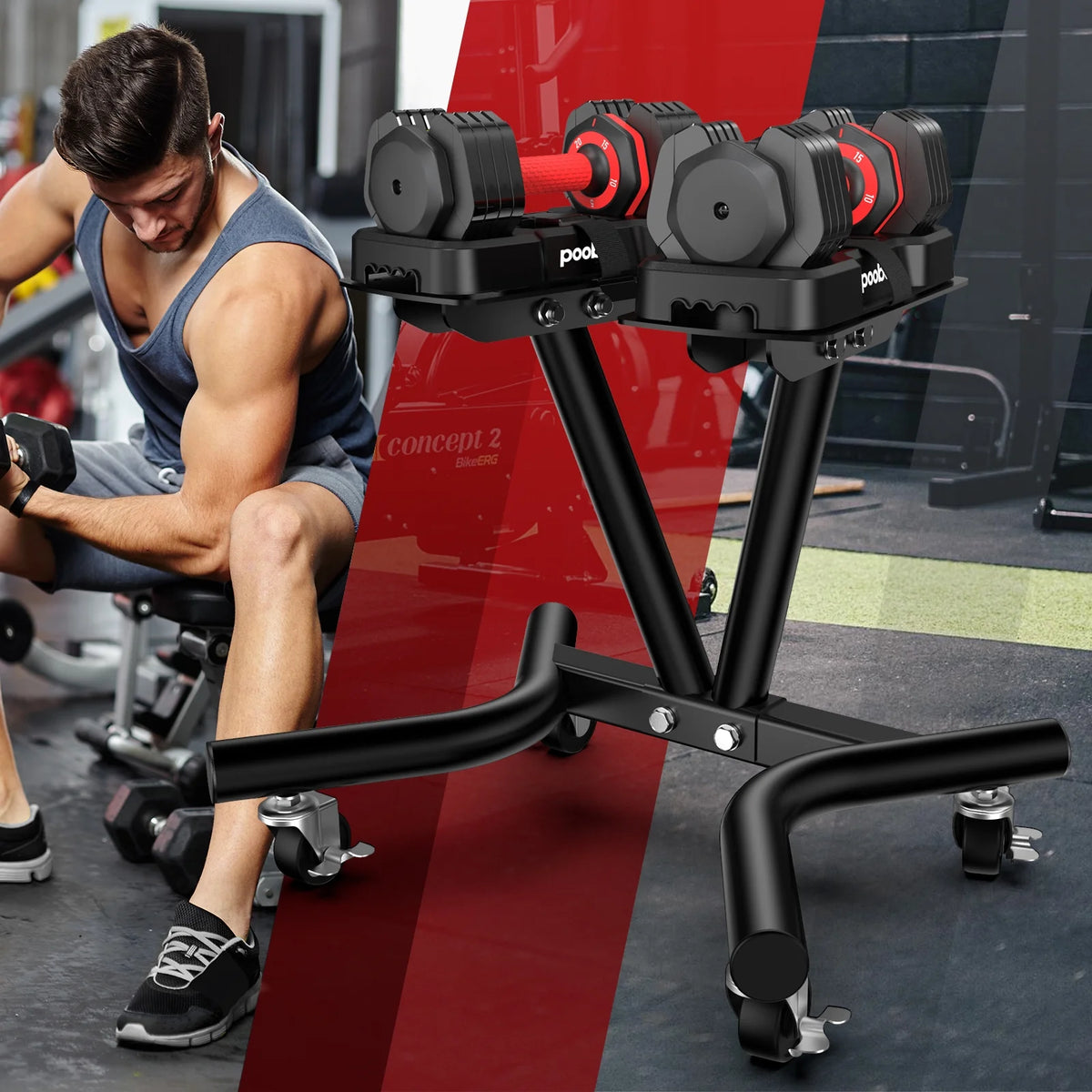 (1 Pair) LNOW 50lbs Quick Select Adjustable Dumbbells for Home Gym 5 in 1 Free Weights 5/10/15/20/25lb/50lb Dumbbell with Anti-Slip Handle, Suitable for Home Gym Exercise Equipment