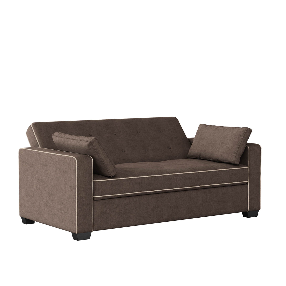 Serta Dream Convertibles Monroe Modern Polyester Convertible Queen Sofa Bed with Pillows Grey