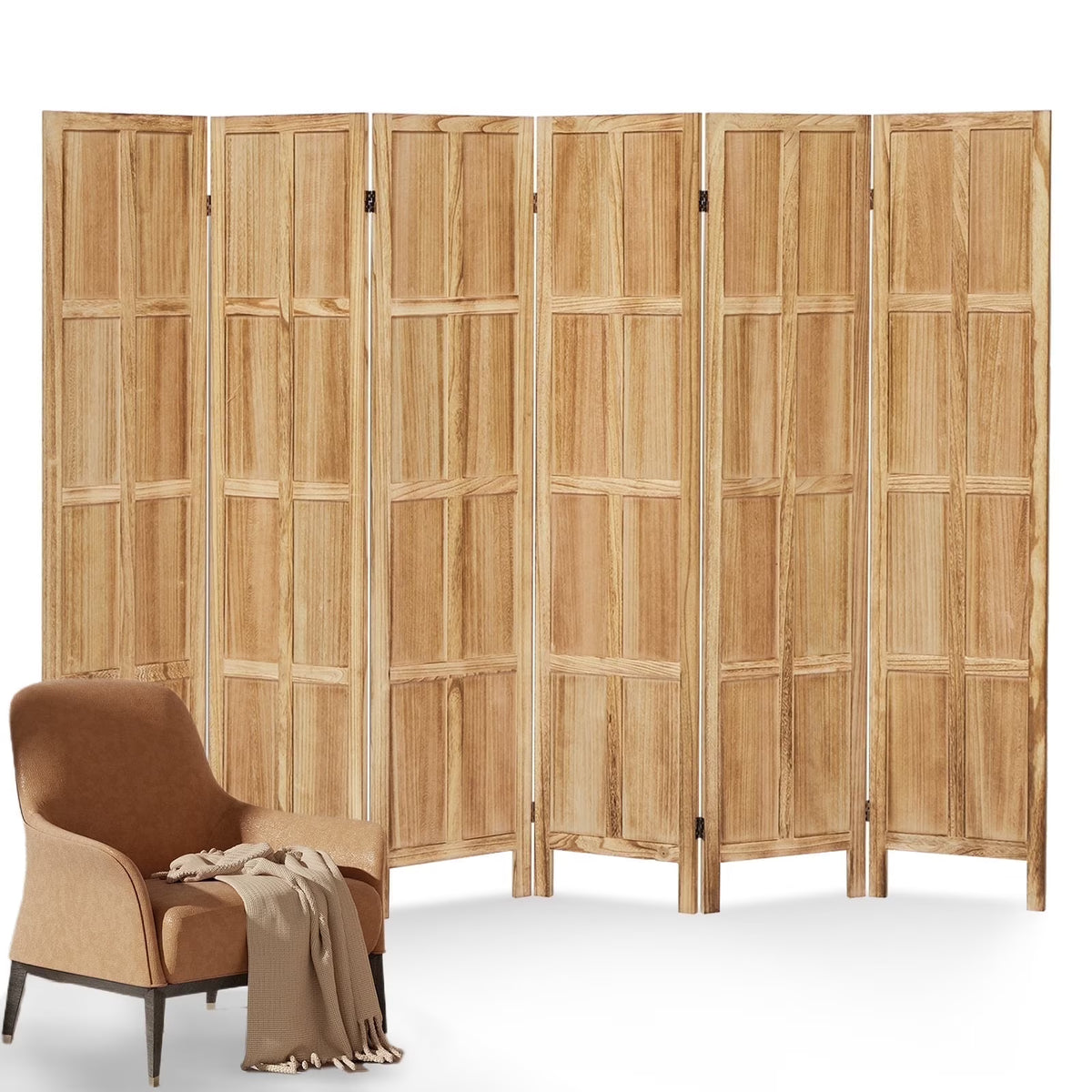 Aletheiawu 4 Panel Room Divider Wall and Folding Privacy Screens No Installation Required White