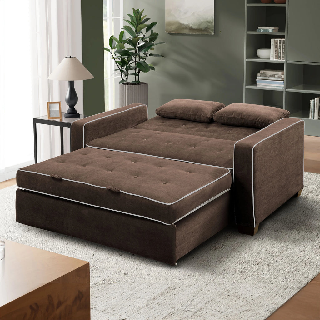 Serta Dream Convertibles Monroe Modern Polyester Convertible Queen Sofa Bed with Pillows Grey