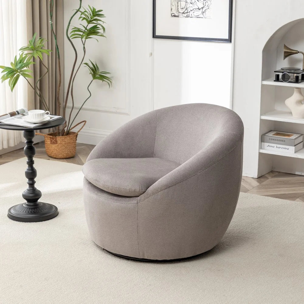 Roundhill Furniture Winnie Modern Barrel Chair, 360 Swivel