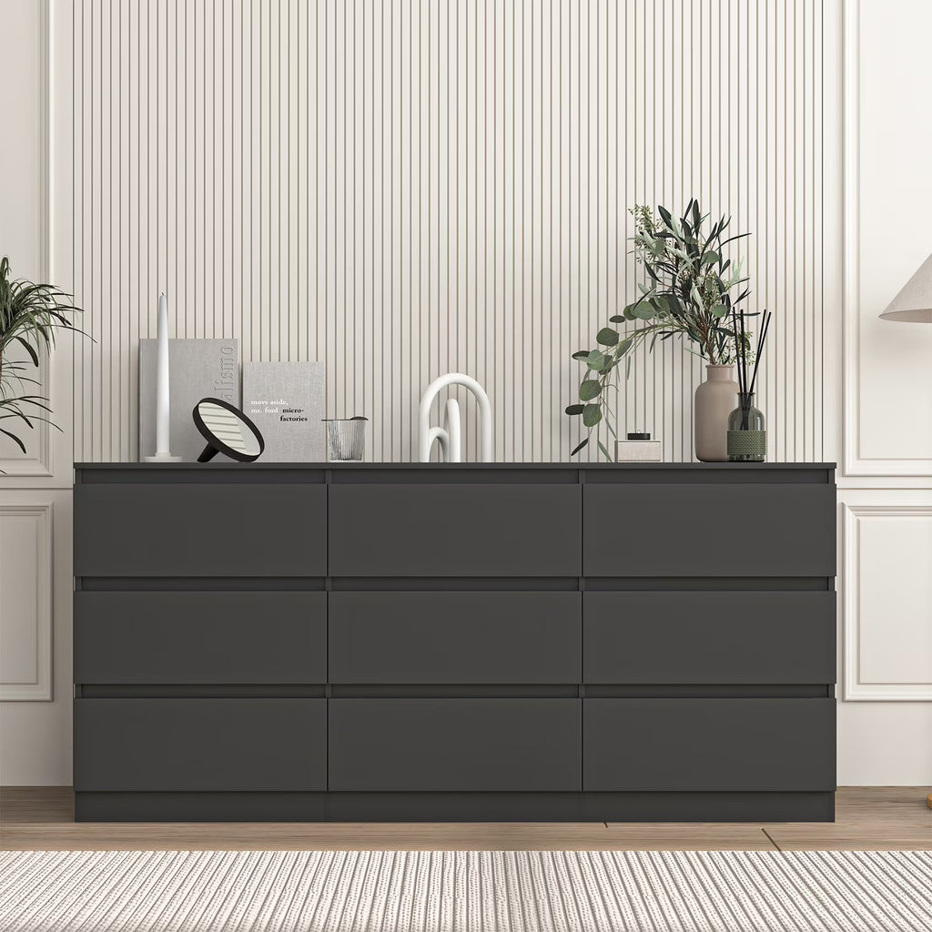 Resenkos Mid Century Modern 8 Drawer Dresser for Bedroom with Hidden Handle White