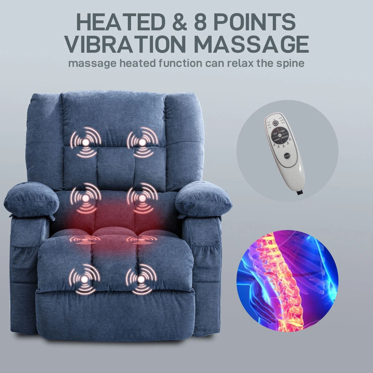 JONPONY Power Lift Recliner Chair Recliners for Elderly with Heat and Massage Recliner Chair for Living Room with Infinite Position and Side Pocket,USB Charge Port,Brown