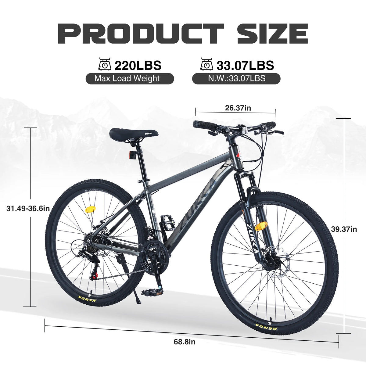 27.5 Inch Mountain Bike, 21 Speed Mountain Bicycle with Front Suspension and Aluminum Alloy Frame for Men Women Boys and Girls, Blue
