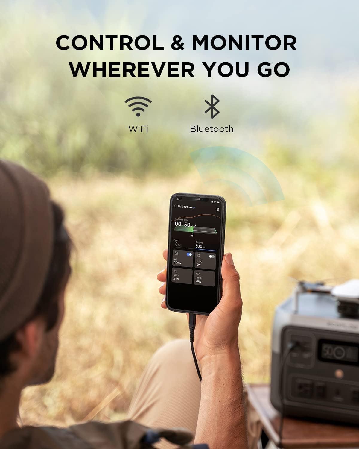 EcoFlow RIVER 2 Max Portable Power Station 512Wh Capacity.Solar Generator.1000W AC Output for Outdoor Camping.Home Backup.Emergency.RV.off-Grid