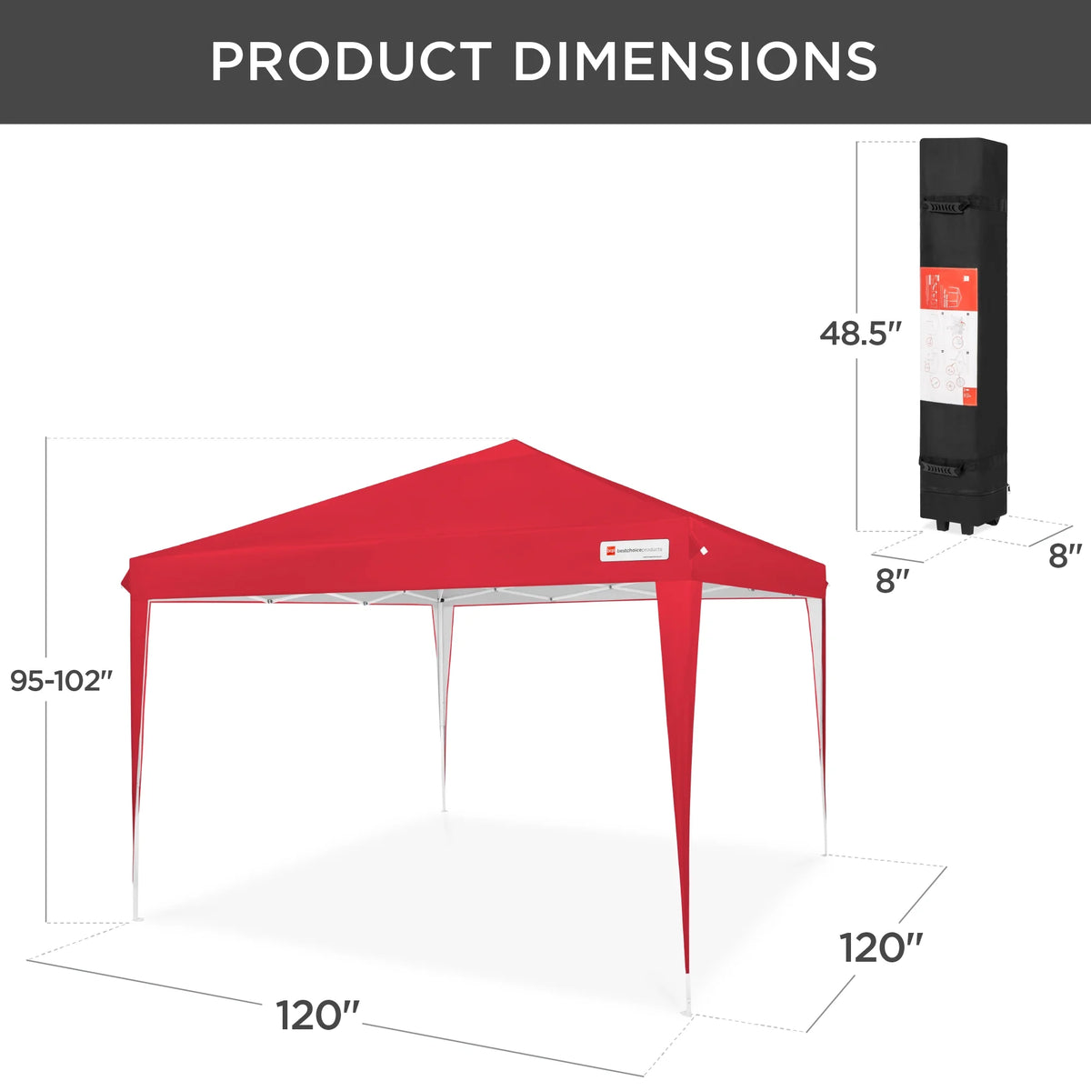 Best Choice Products 10x10ft Pop Up Canopy Outdoor Portable Adjustable Instant Gazebo Tent w/ Carrying Bag - White