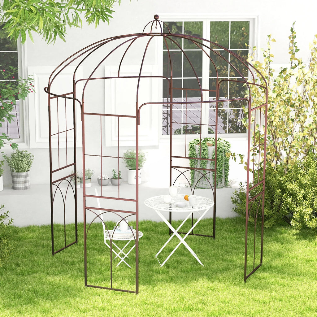 Gymax Birdcage Shape Garden Arbor Pergola Climbing Plants Stand Rack for Wedding Party