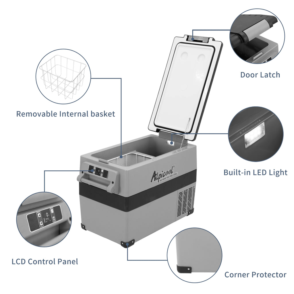 Alpicool CF55 Portable Refrigerator 12 Volt Car Freezer 58 Quart(55 Liter) Vehicle, Car, Truck, RV, Boat, Mini fridge freezer for Driving, Travel, Fishing, Outdoor -4F to 68F