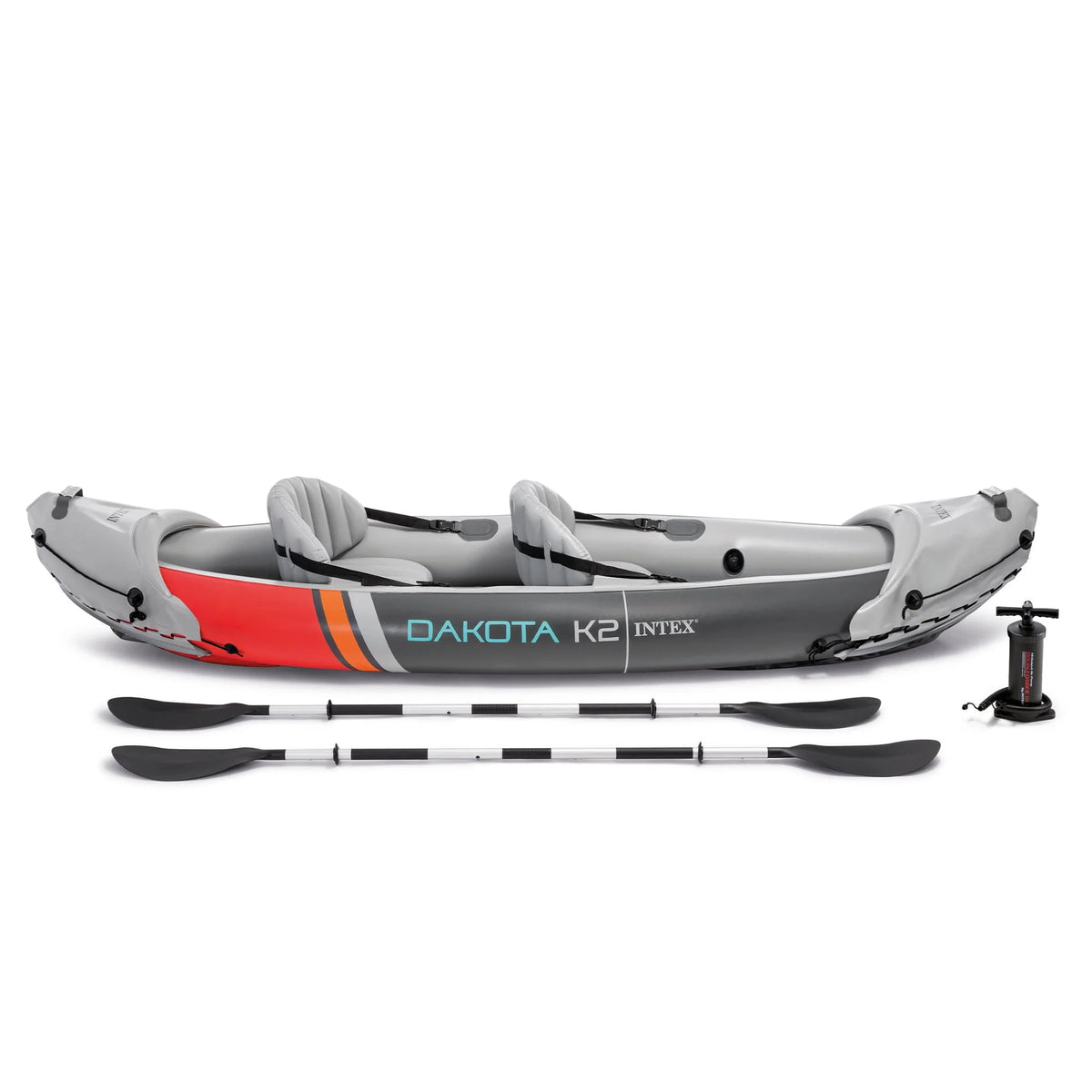 Intex Dakota K2 2 Person Inflatable Kayak & Accessory Kit w/Oars & Pump