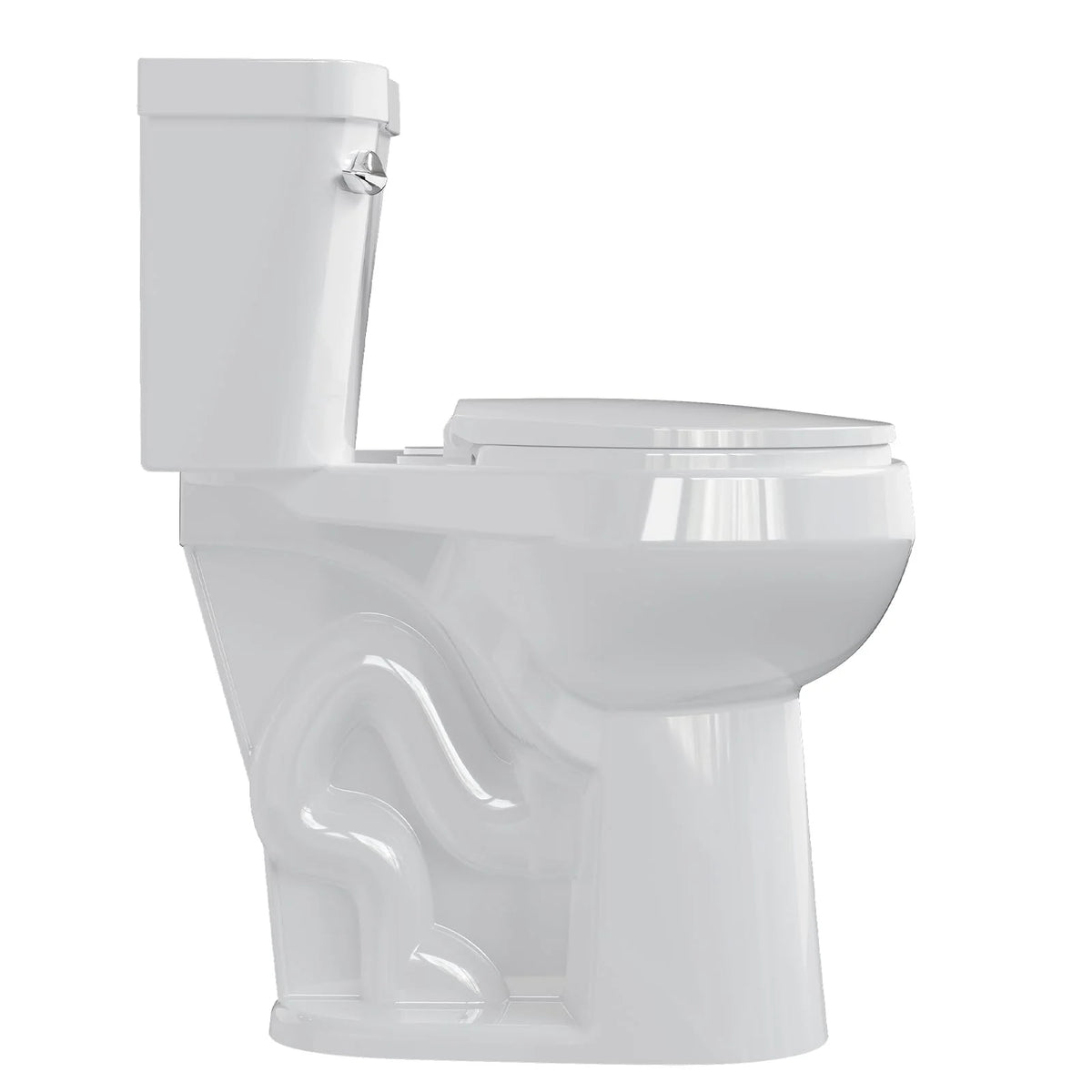 TROPOW Toilet, Two-Piece Toilet, ADA Toilet with Dual Flush, Elongated Toilets for Bathrooms with Soft Close Seat, Universal Height,White