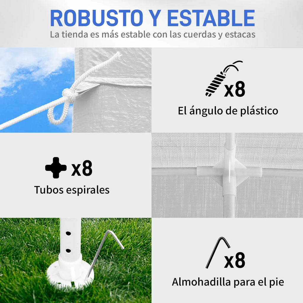 10'x30' Outdoor Party Tent with 8 Removable Sidewalls, Waterproof Canopy Patio Wedding Gazebo, White
