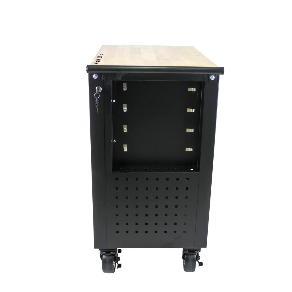 ARTMAN 4-Drawer Tool Cart with Wheels and Drawers ,Wood Top Tool Box Cart for Workshop Warehouse Garage