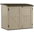 Suncast 34 Cubic ft Horizontal Compact Outdoor Storage Shed, Sand