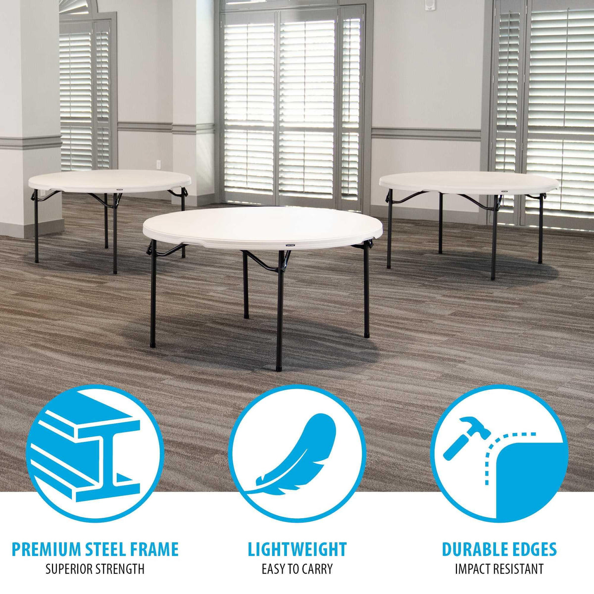 Lifetime 60-inch Round Nesting Table - 4 Pk (Commercial) - 480301