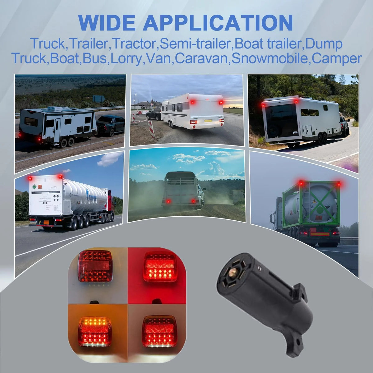 Wireless Trailer Lights Magnetic,Wireless Trailer Lights,2025 New Led Wireless Tail Lights for Trailer,Rechargeable Towing Light Kit with Powerful Suction Base for Trucks,Boat,RV,Vehicle