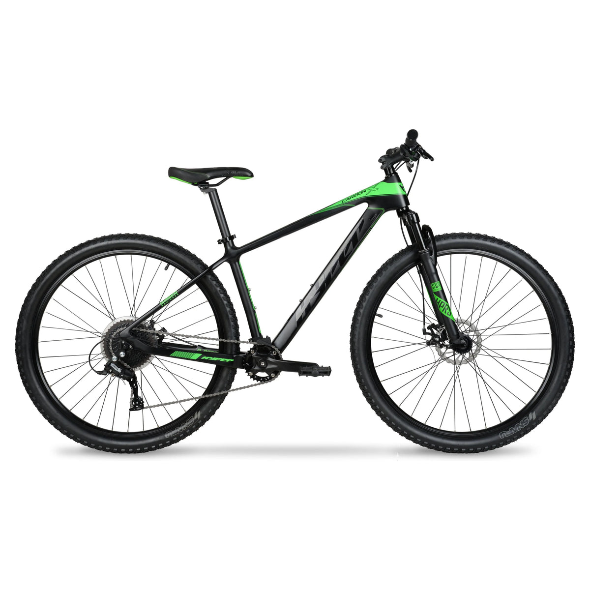 Hyper 29" Carbon Fiber Men's Mountain Bike, Black/Green