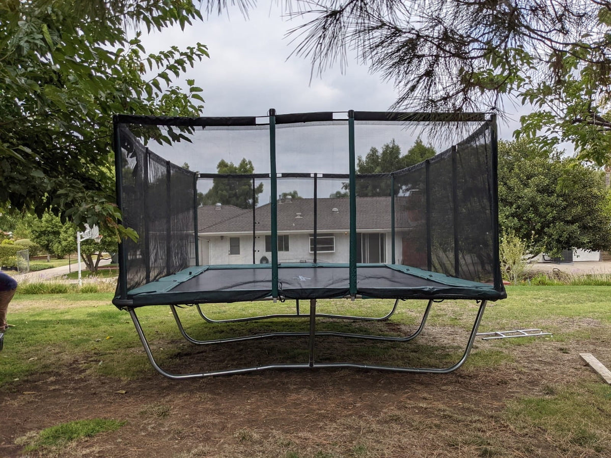 Galactic Xtreme 10x17 FT Outdoor Rectangle Trampoline with Net Enclosure 750Lbs Heavy Weight Jumping Capacity - Outdoor Gymnastics Trampolines for Adults and Kids