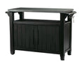 Unity XL Resin Serving Station, All-Weather Plastic and Metal Grill, Storage and Prep Table, Graphite
