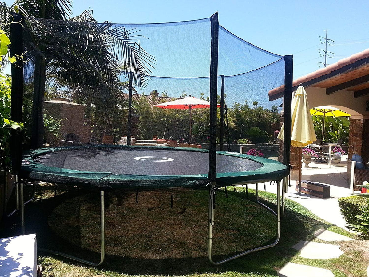 Galactic Xtreme 10x17 FT Outdoor Rectangle Trampoline with Net Enclosure 750Lbs Heavy Weight Jumping Capacity - Outdoor Gymnastics Trampolines for Adults and Kids