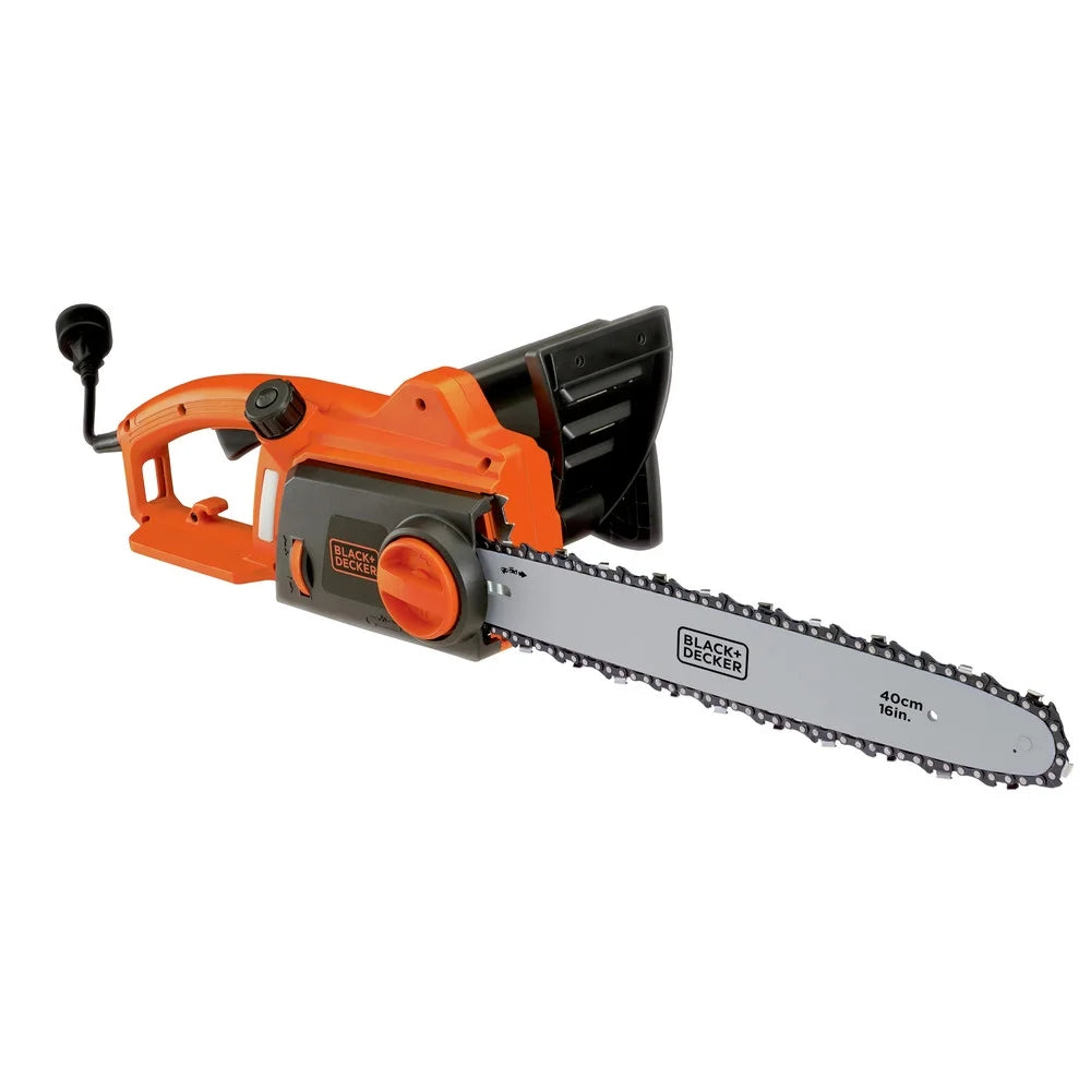 BLACK+DECKER 16 12 Amp Corded Electric Chainsaw, Tool-Free Chain Tensioning, Auto-Oiling