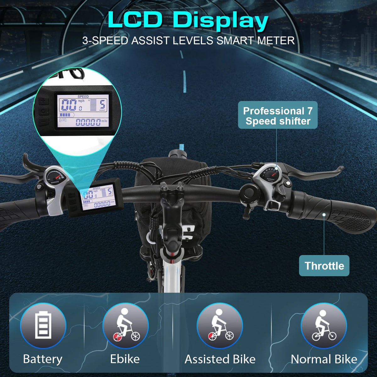 Vivi Electric Bike 26" City Commuter Electric Bike 48V 500W Step-Through Electric Bike 19.8MPH Electric Cruiser Bike Beach Bike with Cruise Control, UL2849 Certified