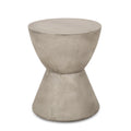 GDF Studio Attola Outdoor Lightweight Concrete Side Table, Light Gray