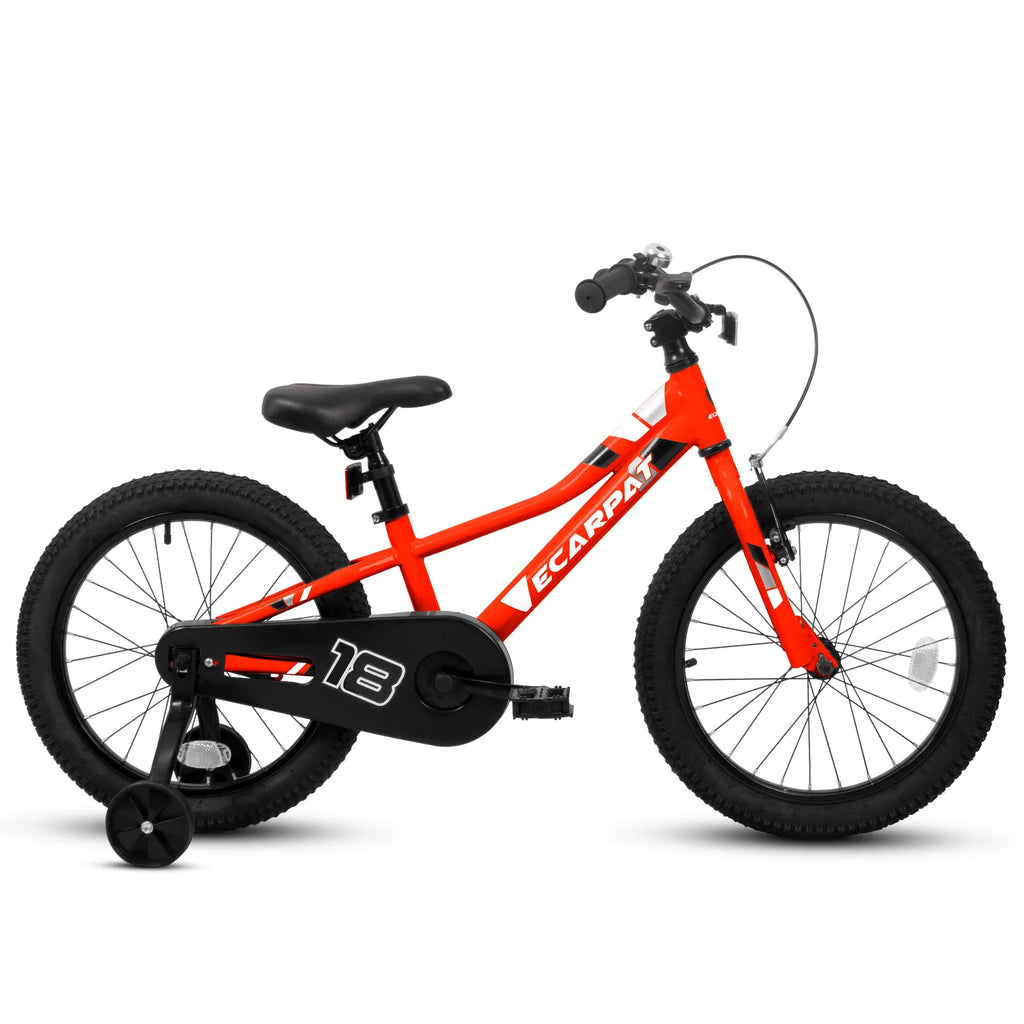 iRerts Kids Bike with Training Wheels, 18 Inch Boys Girls Bike for Kids Ages 4-9 Years Old, Children Bicycle with Front V Brake, Rear Holding Brake, Red