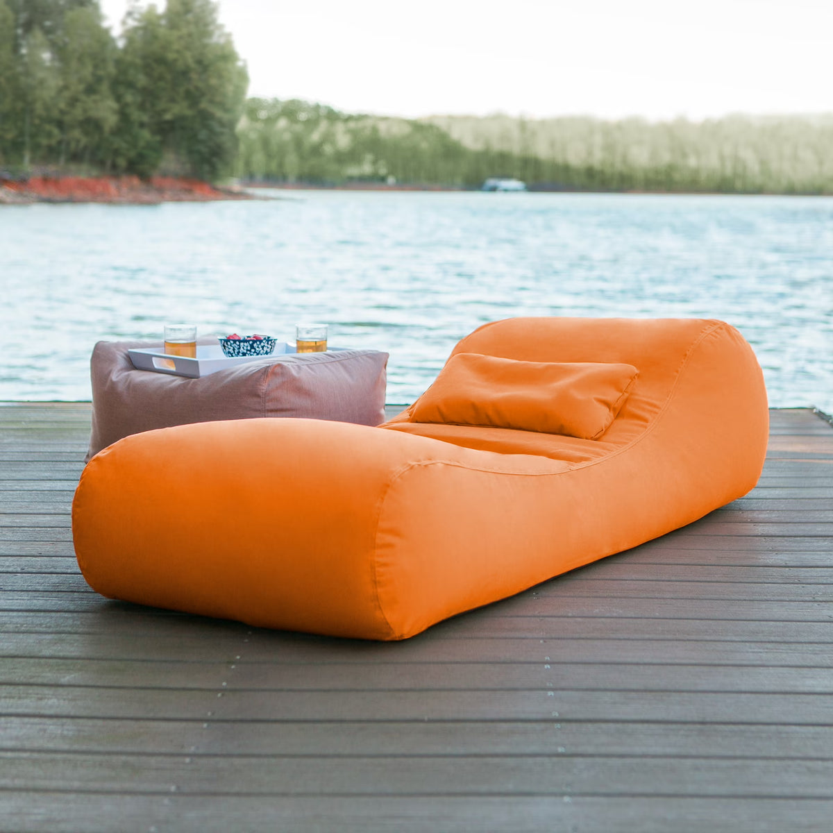 Jaxx Bean Bags Jaxx Arlo Outdoor Bean Bag Lounge with Pillow Granite