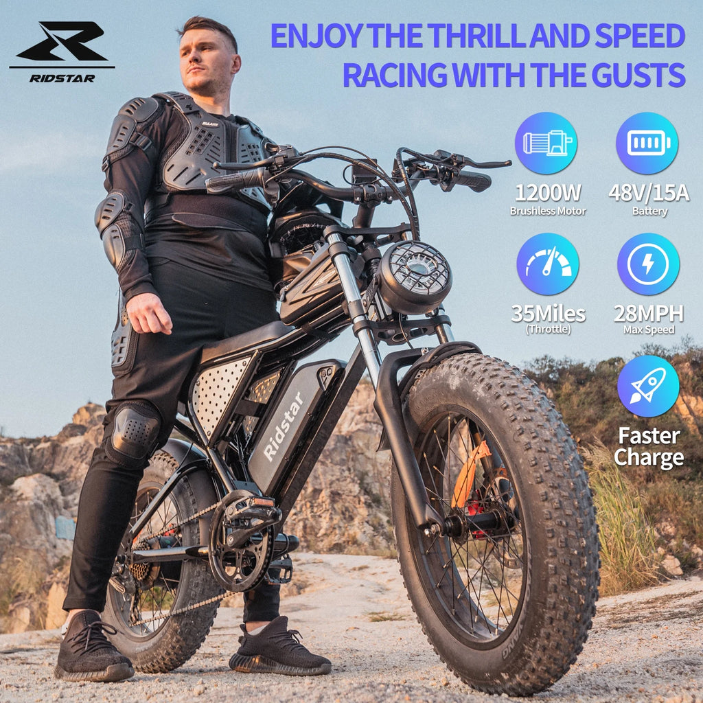 1500W MTB Electric Bicycle 48V 20Ah Removable Battery E-Bike Electric Bike for Adults 20" Fat Tire Electric Motorcycle, Shimano 7 speed Full Suspension Mountain Bike UL2849