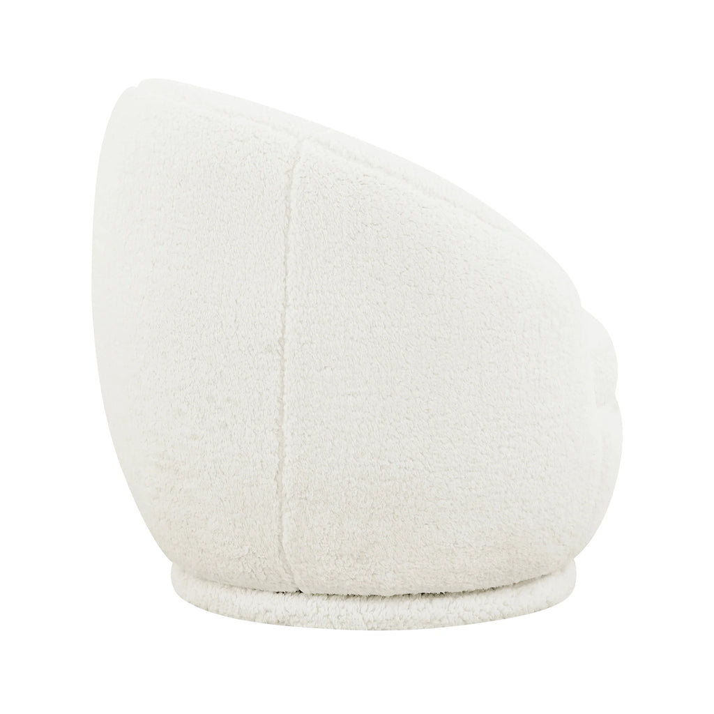 Better Homes & Gardens Mira Kids Swivel Chair, Cream Faux Shearling