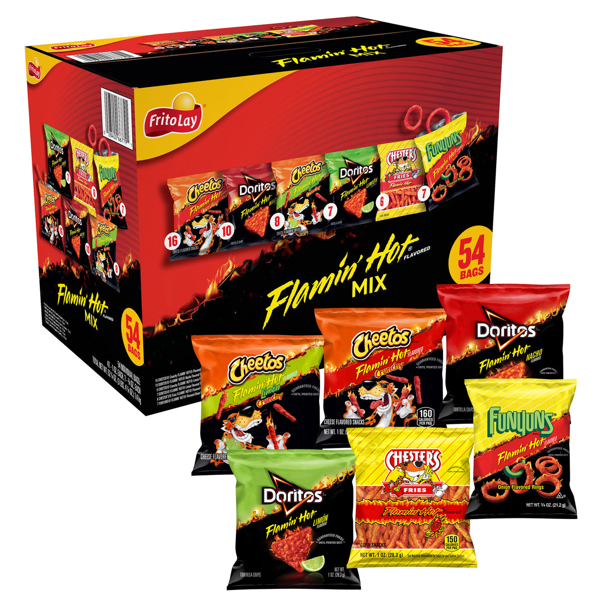 Frito-Lay Flamin' Hot Mix, Variety Pack, 54-count