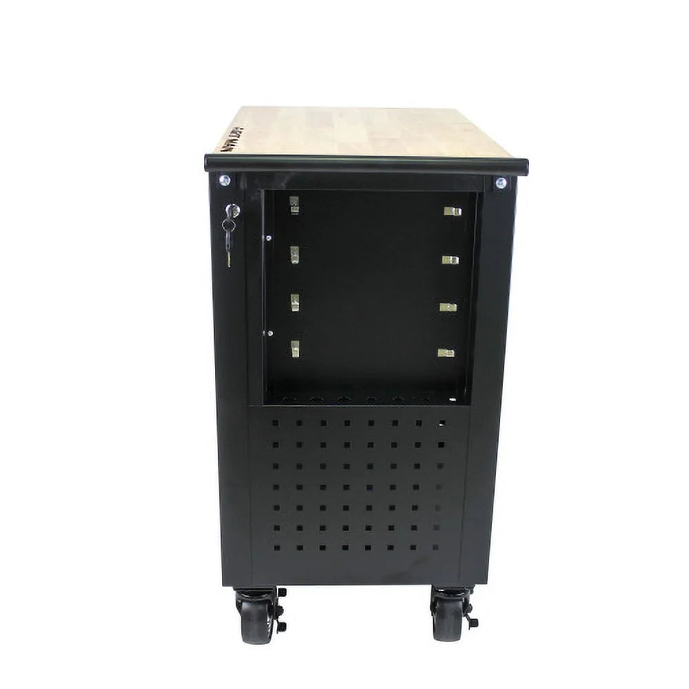 ARTMAN 4-Drawer Tool Cart with Wheels and Drawers ,Wood Top Tool Box Cart for Workshop Warehouse Garage
