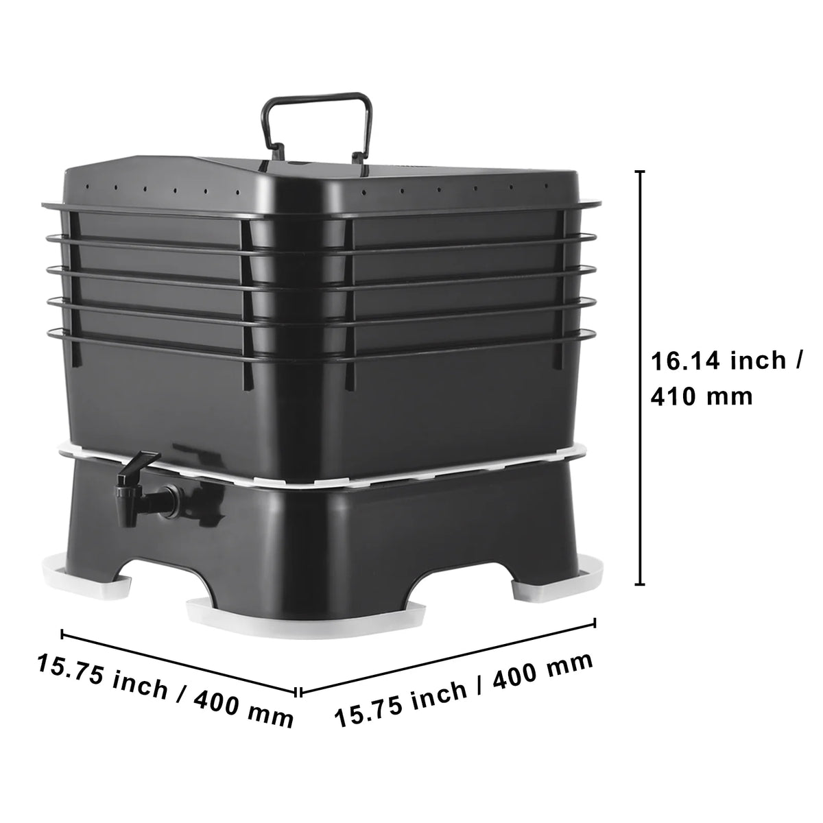 VEVOR 5-Tray Worm Composter, 50 L Worm Compost Bin Outdoor and Indoor, Sustainable Design Worm Farm Kit, for Recycling Food Waste, Worm Castings, Worm Tea, Vermiculture and Vermicomposting