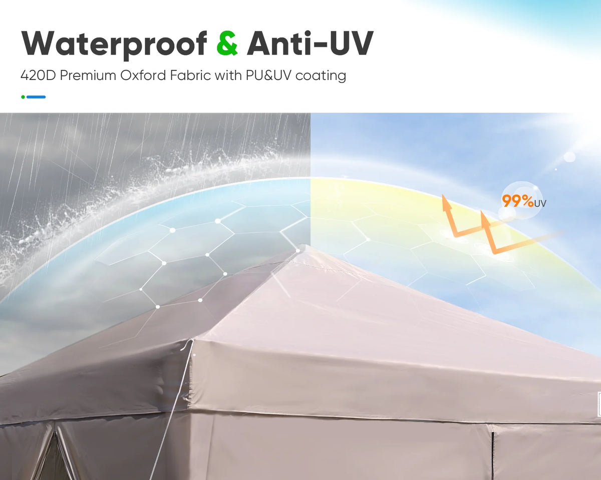 Quictent 8'x8' Pop up Canopy Tent with Sidewalls Instant Outdoor Gazebo Canopy Tent Shelter Enclosed Waterproof, with Wheeled Bag (Pink)