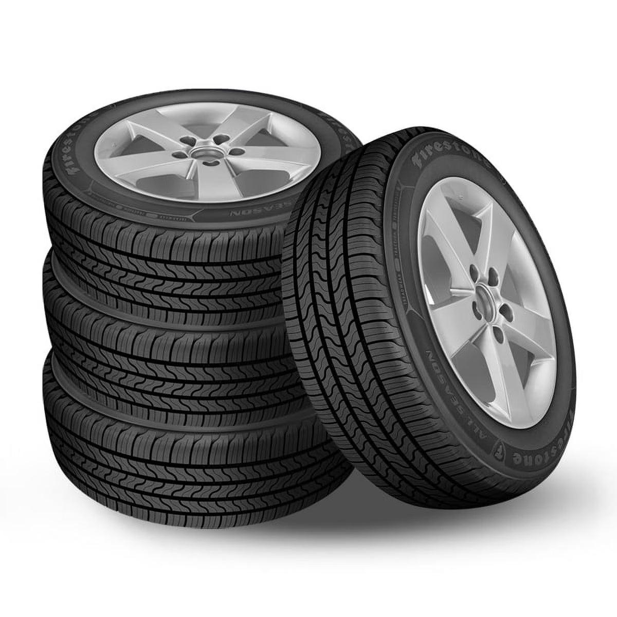 4 New Firestone All Season 225/55R17 97T Touring Tires 65,000 Mile Warranty FS006255 / 225/55/17 / 2255517