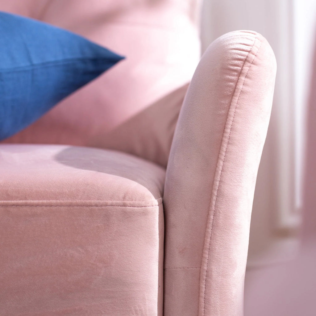 Ember Interiors Ricardo Loveseat, Blush Velvet