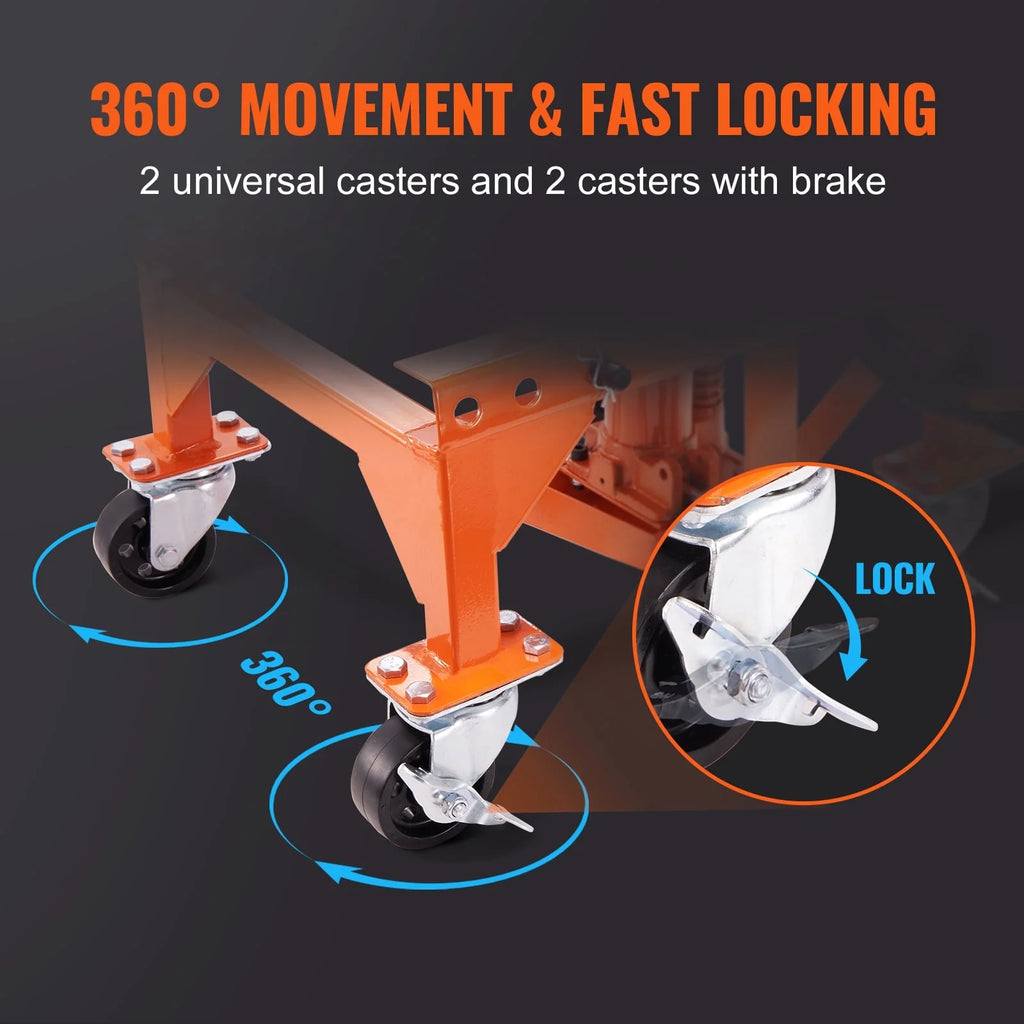 BENTISM Hydraulic Motorcycle Lift Table 350 lbs Height 13'-36' Dirt Bike Scissor Jack Stand with Wide Deck Safety Pin J-hook