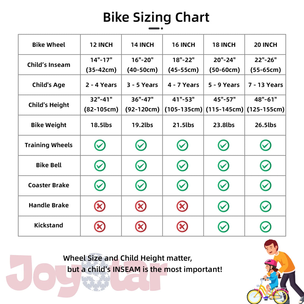 JOYSTAR Kids Bike for Ages 2-12 Years Old Boys Girls, 12-20 Inch BMX Style Kid's Bikes with Training Wheels, Children Bicycle for Kids and Toddler, Multiple Colors