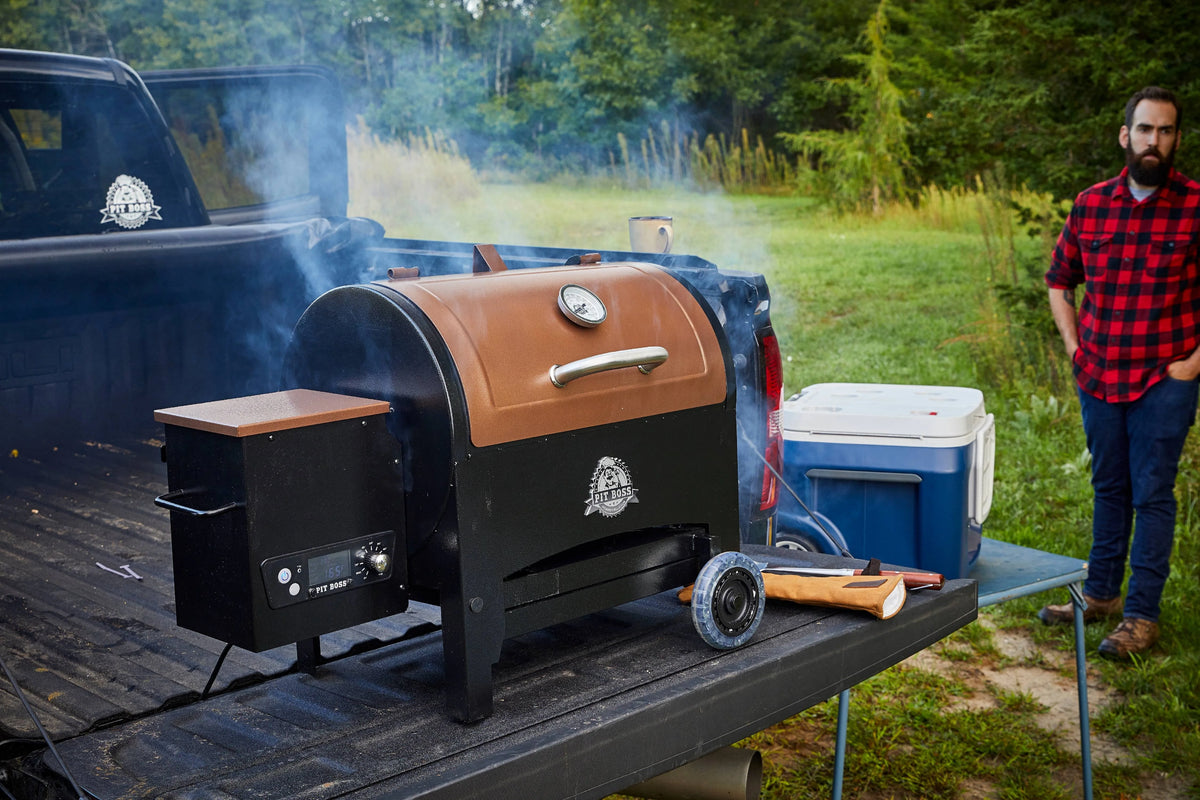 Pit Boss 340 Sq. in. Portable Tailgate, Camp Pellet Grill with Folding Legs