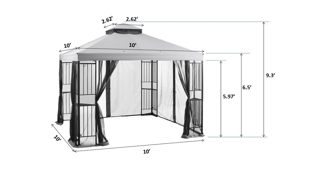 Mainstays 10' x 10' Easy Assembly Outdoor Furniture Patio Gazebo