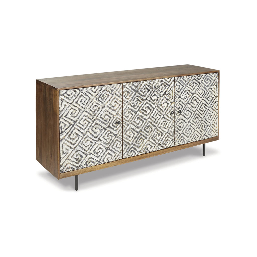 Signature Design by Ashley Contemporary Kerrings Accent Cabinet Brown/Black/White